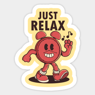 Just Relax, Alarm Clock Cartoon Sticker